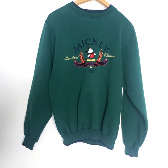 Disney Tops - Vintage Disney Green Mickey Mouse Pullovr Sweater
